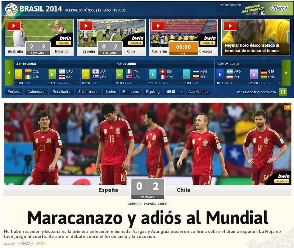 Jornal espanhol As aponta 'novo Maracanazo'