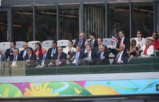 Prncipe Harry, quarto na linha de sucesso ao trono britnico, assistiu ao jogo no Mineiro, entre Costa Rica e Inglaterra, pela Copa do Mundo, ao lado do governador de Minas, Alberto Pinto Coelho