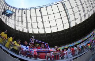 Imagens de torcedores no Mineiro na partida pelo Grupo D da Copa entre Costa Rica e Inglaterra