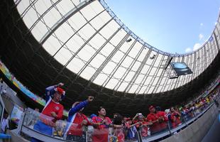 Imagens de torcedores no Mineiro na partida pelo Grupo D da Copa entre Costa Rica e Inglaterra