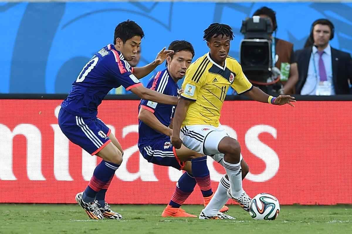 Imagens do jogo entre Japo e Colmbia, em Cuiab, pelo Grupo C da Copa do Mundo