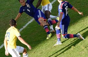 Imagens do jogo entre Japo e Colmbia, em Cuiab, pelo Grupo C da Copa do Mundo