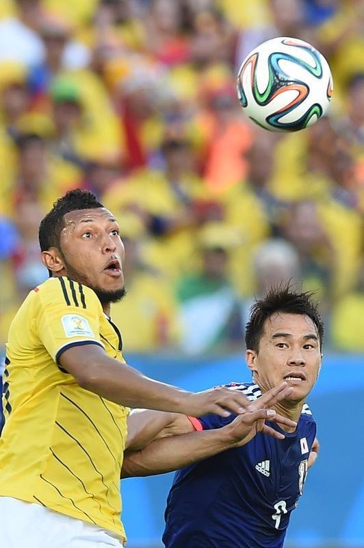 Imagens do jogo entre Japo e Colmbia, em Cuiab, pelo Grupo C da Copa do Mundo