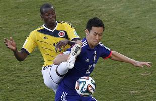 Imagens do jogo entre Japo e Colmbia, em Cuiab, pelo Grupo C da Copa do Mundo