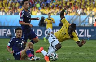 Imagens do jogo entre Japo e Colmbia, em Cuiab, pelo Grupo C da Copa do Mundo