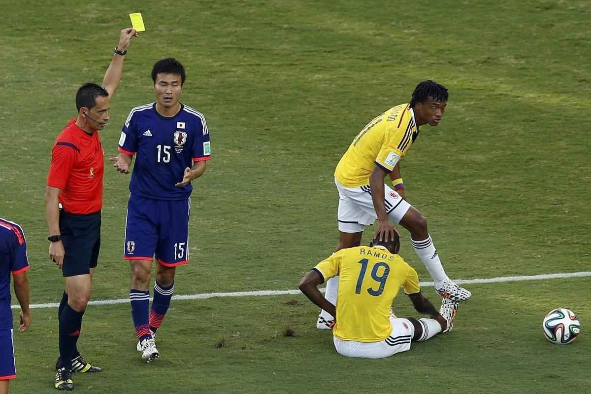 Imagens do jogo entre Japo e Colmbia, em Cuiab, pelo Grupo C da Copa do Mundo