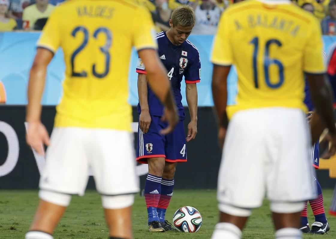 Imagens do jogo entre Japo e Colmbia, em Cuiab, pelo Grupo C da Copa do Mundo