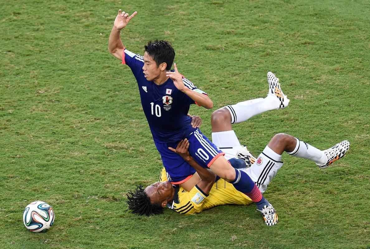 Imagens do jogo entre Japo e Colmbia, em Cuiab, pelo Grupo C da Copa do Mundo