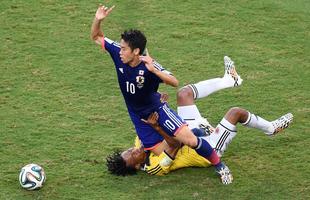 Imagens do jogo entre Japo e Colmbia, em Cuiab, pelo Grupo C da Copa do Mundo