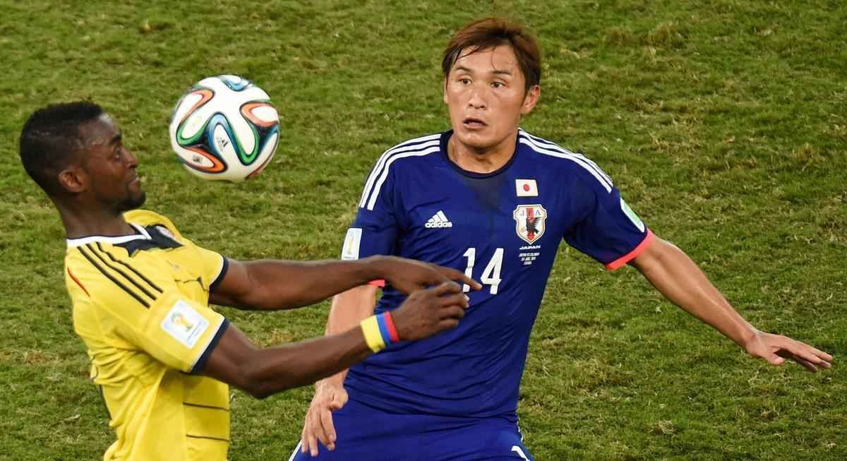 Imagens do jogo entre Japo e Colmbia, em Cuiab, pelo Grupo C da Copa do Mundo