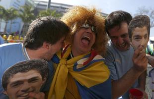 Imagens dos torcedores no jogo entre Colmbia e Uruguai