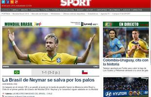 Sport (Espanha) - 'Brasil de Neymar  salvo pelas traves'