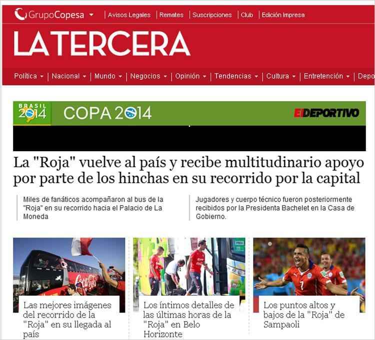 La Tercera: 'La 'Roja' volta ao pas e recebe muito apoio dos torcedores em seu trajeto pela capital'