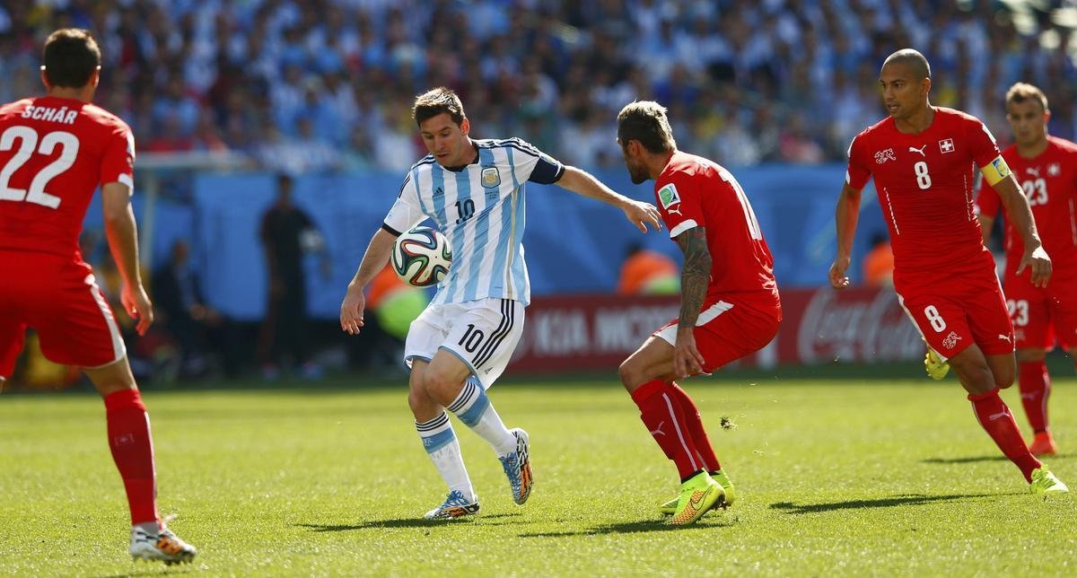 Fotos do jogo entre Argentina e Sua