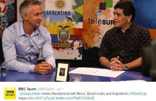 Gary Linneker, da BBC, e Maradona, da Telesur