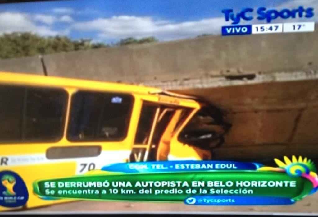 Na Argentina, o canal entrou ao vivo para informar os acontecimentos em Belo Horizonte