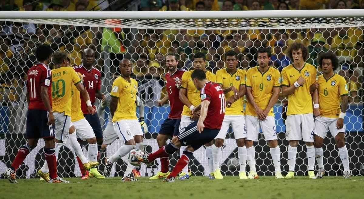 Imagens do jogo entre Brasil e Colmbia, pelas quartas de final