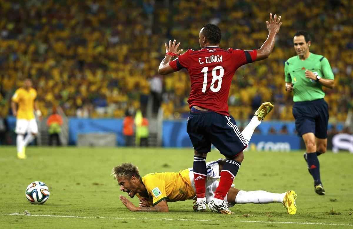 Imagens do jogo entre Brasil e Colmbia, pelas quartas de final