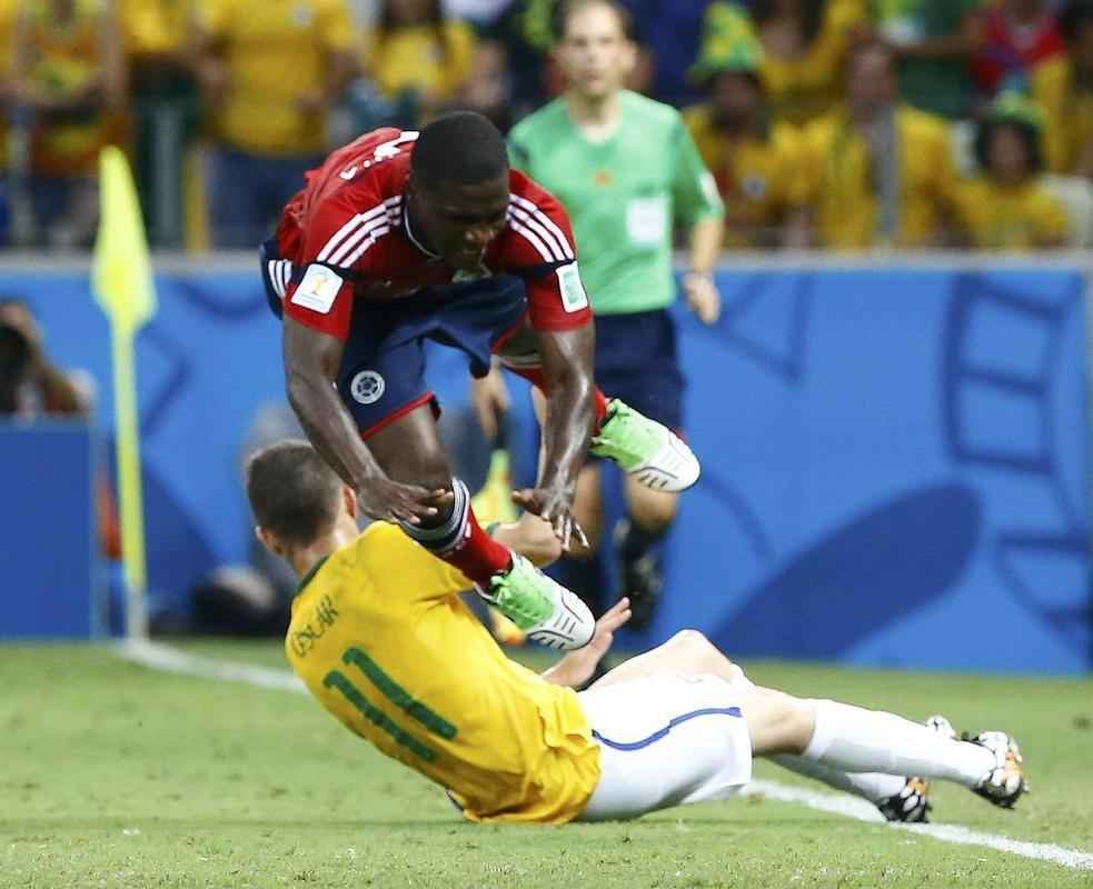 Imagens do jogo entre Brasil e Colmbia, pelas quartas de final
