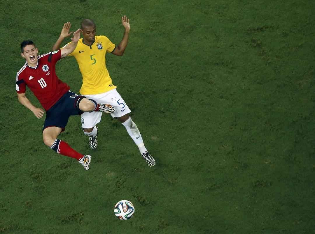 Imagens do jogo entre Brasil e Colmbia, pelas quartas de final