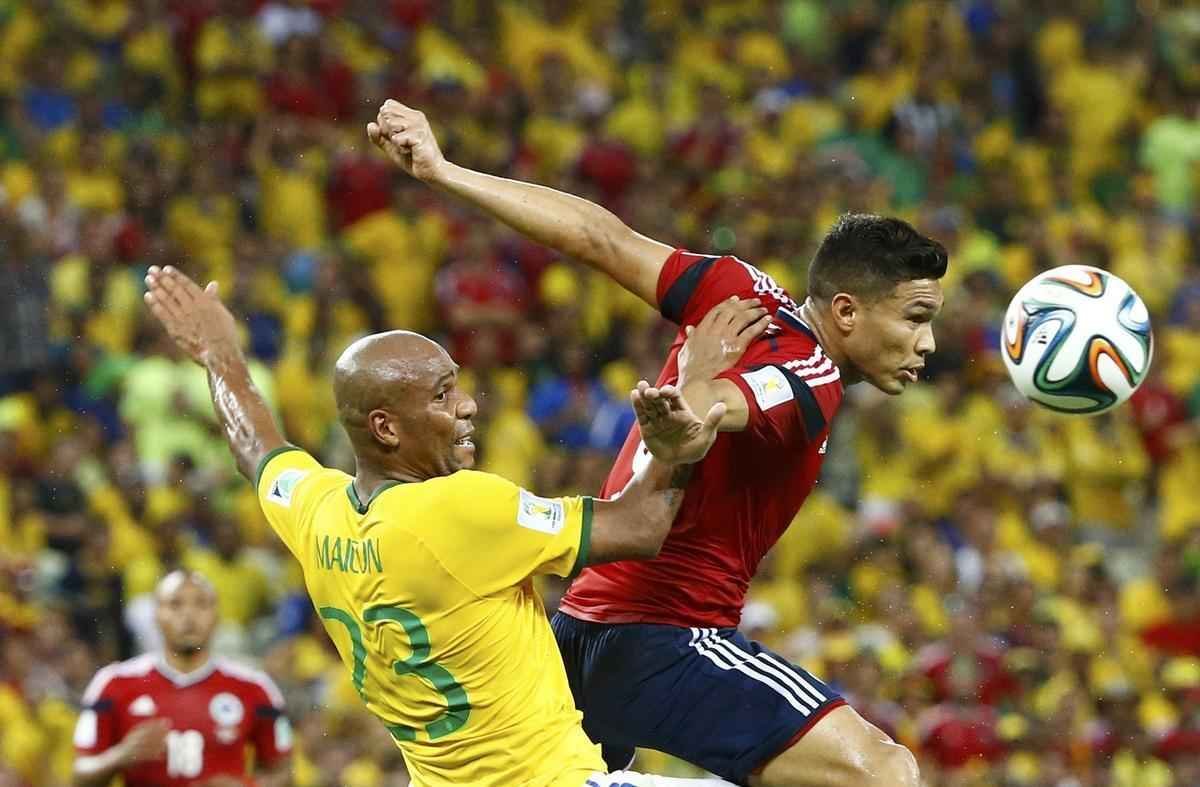 Imagens do jogo entre Brasil e Colmbia, pelas quartas de final