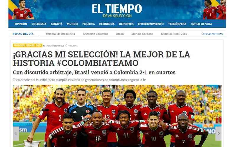 Destaque da fase de grupos, Colômbia deixou a Copa após perder para o Brasil nas quartas de final