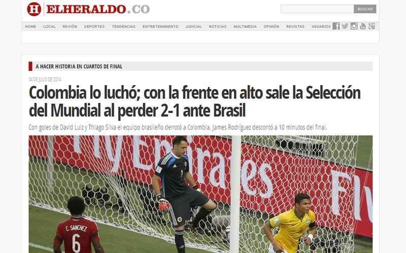 Destaque da fase de grupos, Colmbia deixou a Copa aps perder para o Brasil nas quartas de final