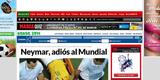 Marca, da Espanha: 'Neymar, adeus ao Mundial'