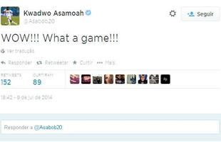 Kwadwo Asamoah, que disputou o Mundial do Brasil por Gana se espanta com o placar: 'Que jogo!'
