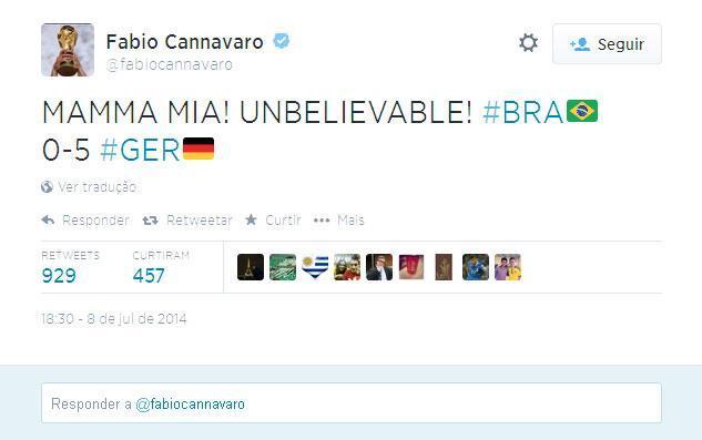 Capito da Itlia na conquista de 2006, Fabio Cannavaro dispara: 'Minha nossa! Inacreditvel!'