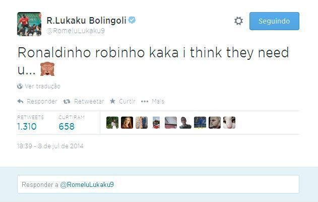 Lukaku ainda completa: 'Ronaldinho, Robinho e Kaká, acho que precisam de vocês'