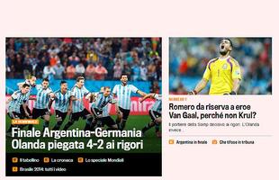 Gazetta dello Sport, da Itlia, destaca festa argentina e pergunta a van Gaal: por que no Krul?, citando o goleiro pegador de pnaltis contra a Costa Rica