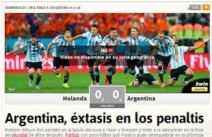 Capa do Dirio As, da Espanha, destaca: Argentina, xtase nos pnaltis