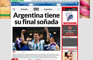 Site do jornal espanhol Marca posta na capa 'Argentina tem sua final sonhada', com Messi em destaque