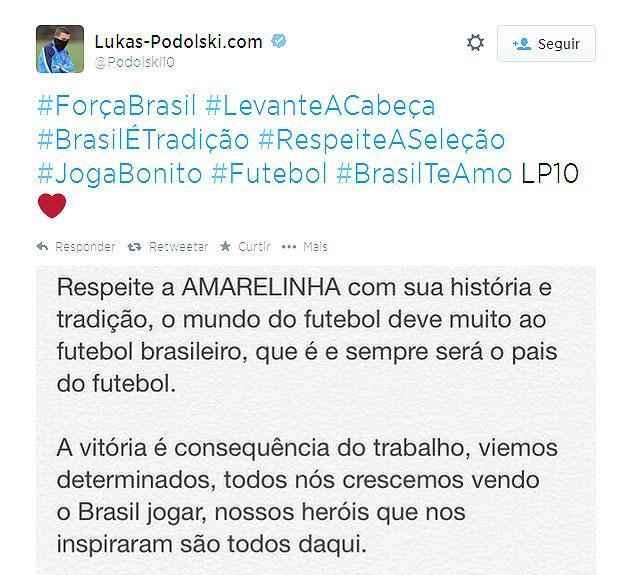 Com um estilo particular de 'tuitar', o alemo Lukas Podolski ganhou inmeros fs brasileiros nas redes sociais