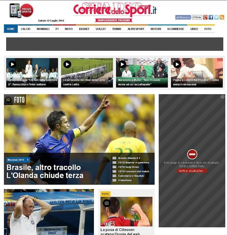 'Brasil, outra crise pela derrota contra a Holanda', diz o italiano 'Corriere dello Sport'