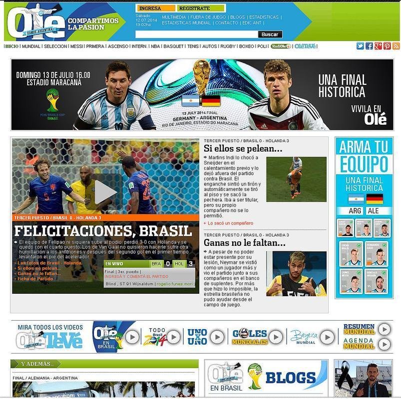 'Felicitaes, Brasil', provoca o argentino Ol