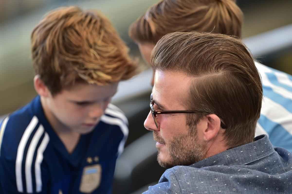 David Beckham com os filhos
