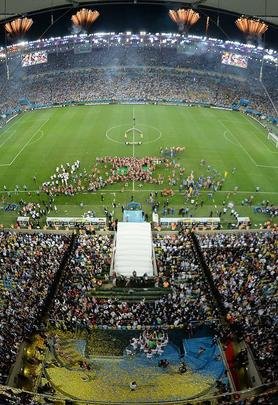 No Maracan, Seleo da Alemanha festeja a conquista da quarta Copa do Mundo