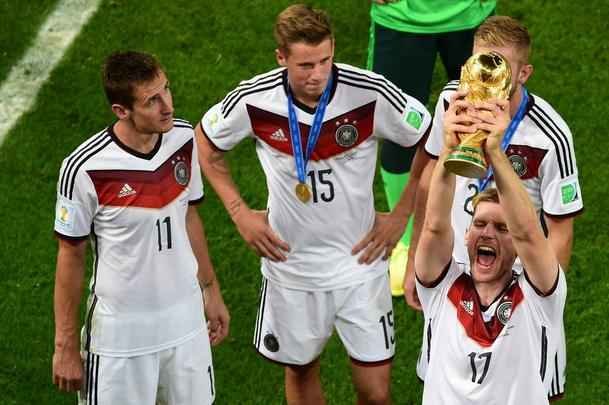 No Maracan, Seleo da Alemanha festeja a conquista da quarta Copa do Mundo