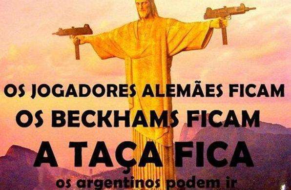 O Cristo Redentor, símbolo do Rio, também virou meme com a Copa do Mundo
