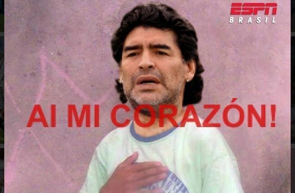 Maradona tambm no escapou e apareceu em vrias montagens 