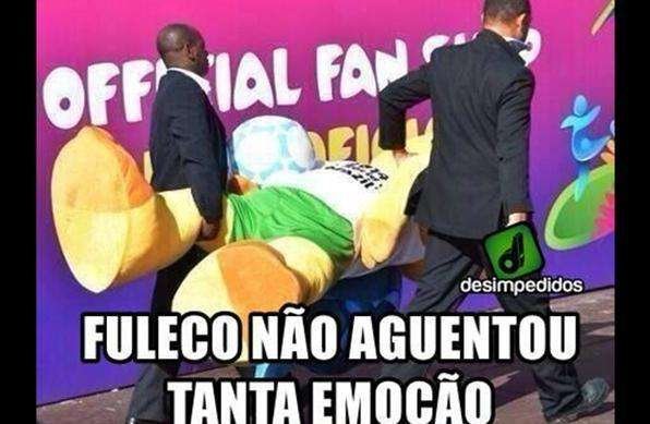 Sobrou at para o Fuleco, que no aguentou as emoes da Copa e passou mal 