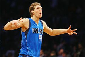 Sexto maior cestinha da história da NBA, Nowitzki brilha e