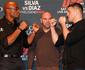 Fardado, Anderson Silva faz encarada respeitosa com Nick Diaz em Media Day do UFC 183