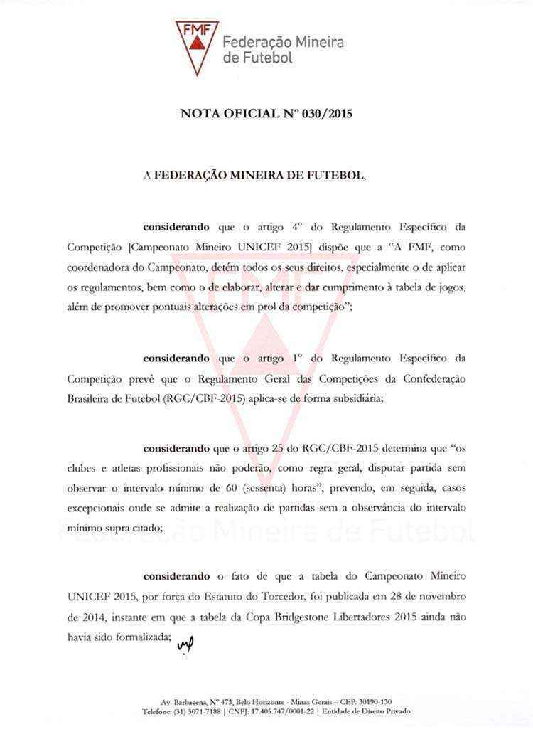 Intervalo de partida: - Confederação Brasileira de Futebol