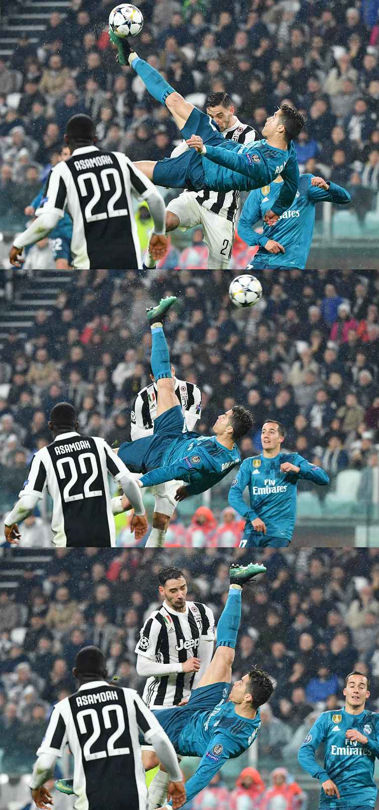 Cristiano Ronaldo em uma bicicleta extraordinária contra a Juventus.  Champions 2017/18.