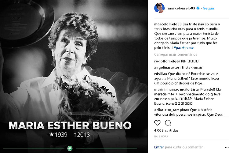 Esportistas, CBT e Temer lamentam morte de Maria Esther Bueno