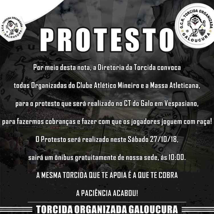 Galoucura protesta contra Felipão e pede saída de jogadores do