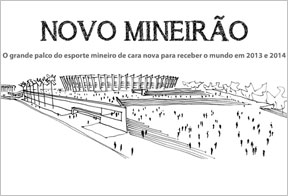 Infogrfico em dois idiomas mostra detalhes da obra de modernizao (Soraia Piva)